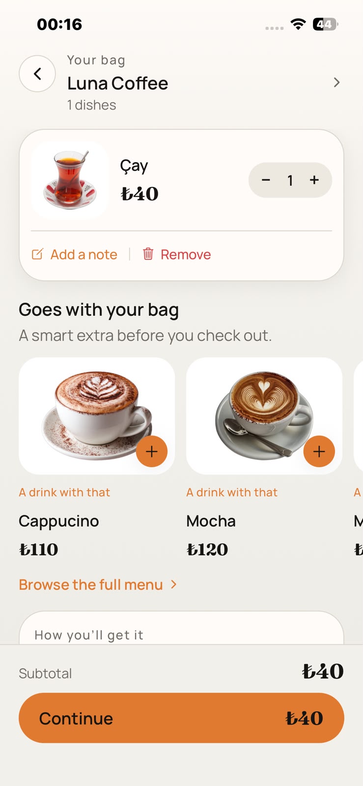 Mekoo bag · order ahead at Luna Coffee